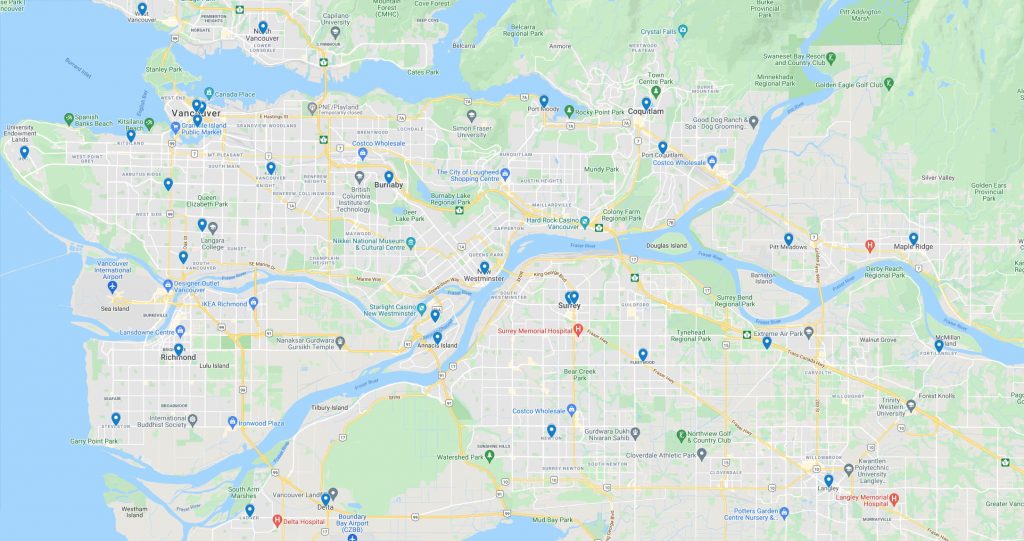 Greater Vancouver Area — A+ Doors Inc service coverage
